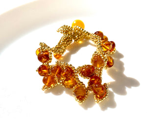 Amber & Gold Leaves bracelet